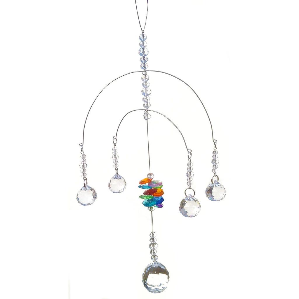 Sparkling K9 Crystal Glass Crystal Car Hanging Rainbow Suncatcher Beautiful Balcony Garden Hanging Ornament A3