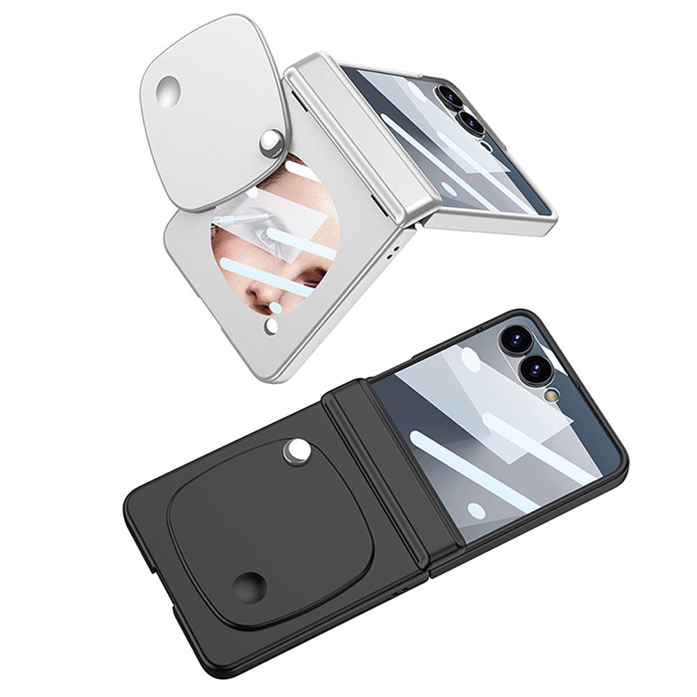 GKK For Samsung Galaxy Z Flip7 5G Case with Mirror Magnetic Folding Hinge PC Tempered Glass Phone Cove