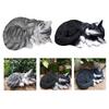 Simulation Sleeping Cat Statue Landscaping Art Crafts Sculpture Mini Animal Figurine for Desk Tabletop Outdoor Indoor Decorative