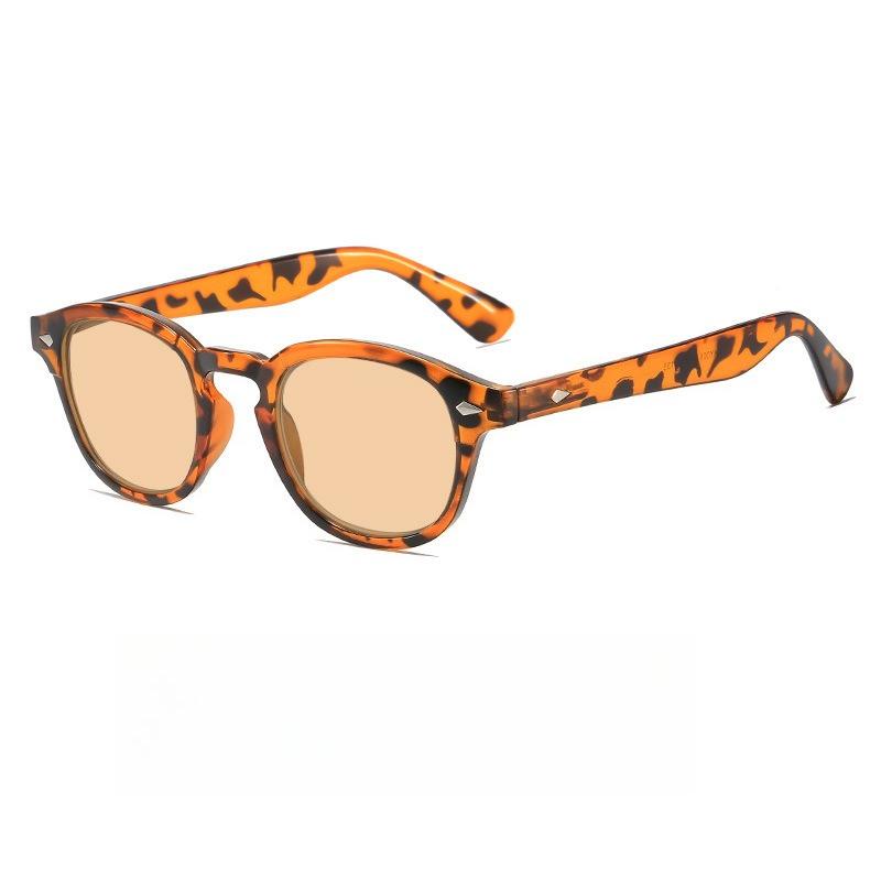 Retro Round Frame Anti-Blue Light Glasses Unisex Outdoor UV-Protective Sunglasses UV400 Ultra-light Eye Protection Eyewear
