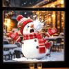 Snowball Fight Theme Stickers Christmas Snowman Static Window Cling, Funny Sticker, Reusable Easy Apply Glass Cling Xmas Decal for Home Shop
