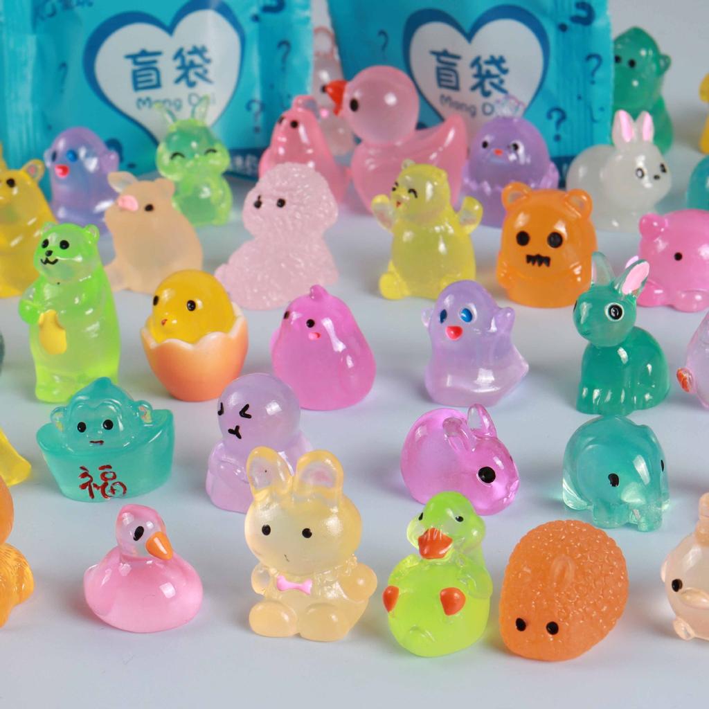 10pcs Cute Animal Geometry Food Plant Luminous 3D Night Light Adult Ornament Miniature Toy