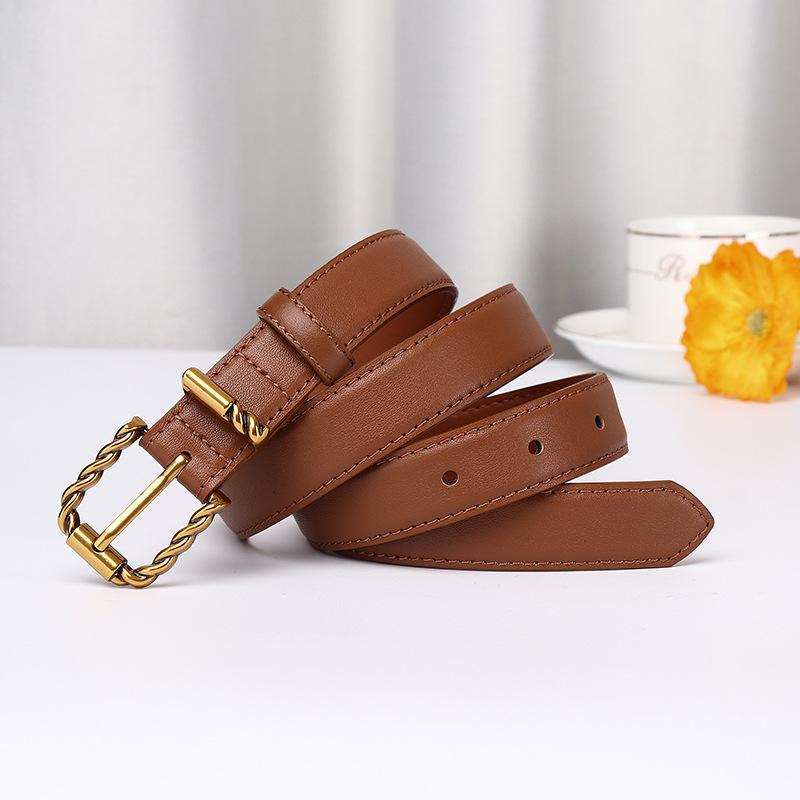 

2.4Cm Wide Light Luxury Fashion High Sense Women S Belt Simple Versatile Pin Buckle Casual Jeans Belt Women S 105cm