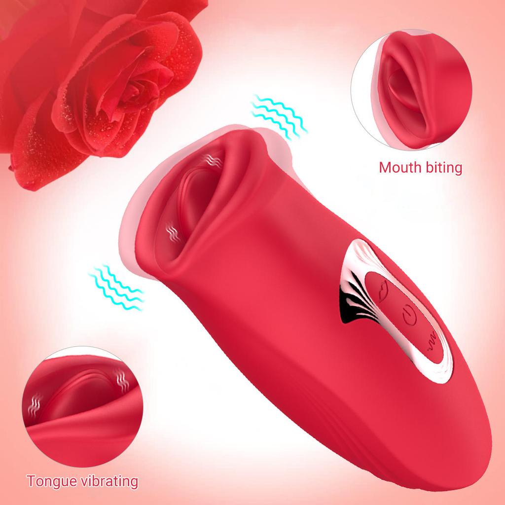 French-Kiss Vibration Tongue Rose FemaleSex Toy Clitorial Massager Multiple Pleasure Modes Intimate Adult Toy for Women