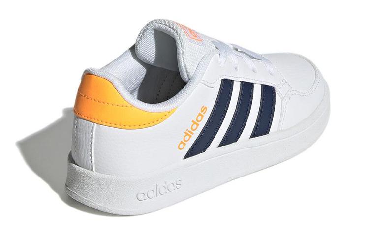 Adidas Neo Breaknet K Synthetic Leather Comfortable Abrasion Resistant Low top Kids' Skateboarding Shoes White Yellow GW2889