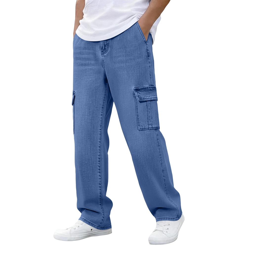 Men's Color Casual Jeans with Pockets for Everyday Wear