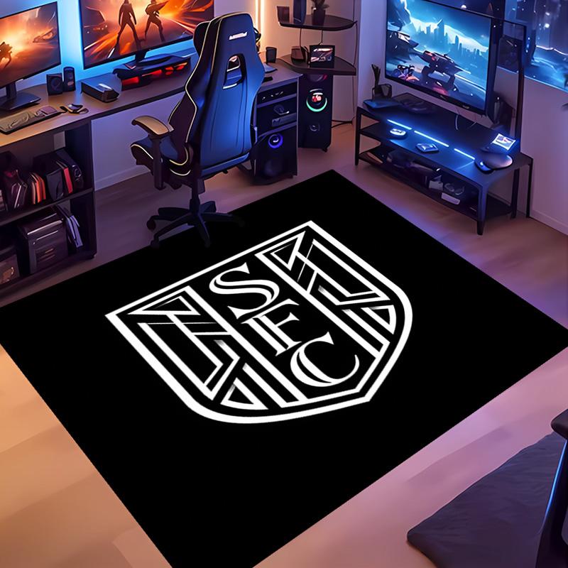 1pc Santos SFC logo Entrance Mat, Non-Slip Mat Area Rug,Room Decor, Outdoor Decor, Kitchen Rug,Doormat - Machine Washable, Easy to Clean