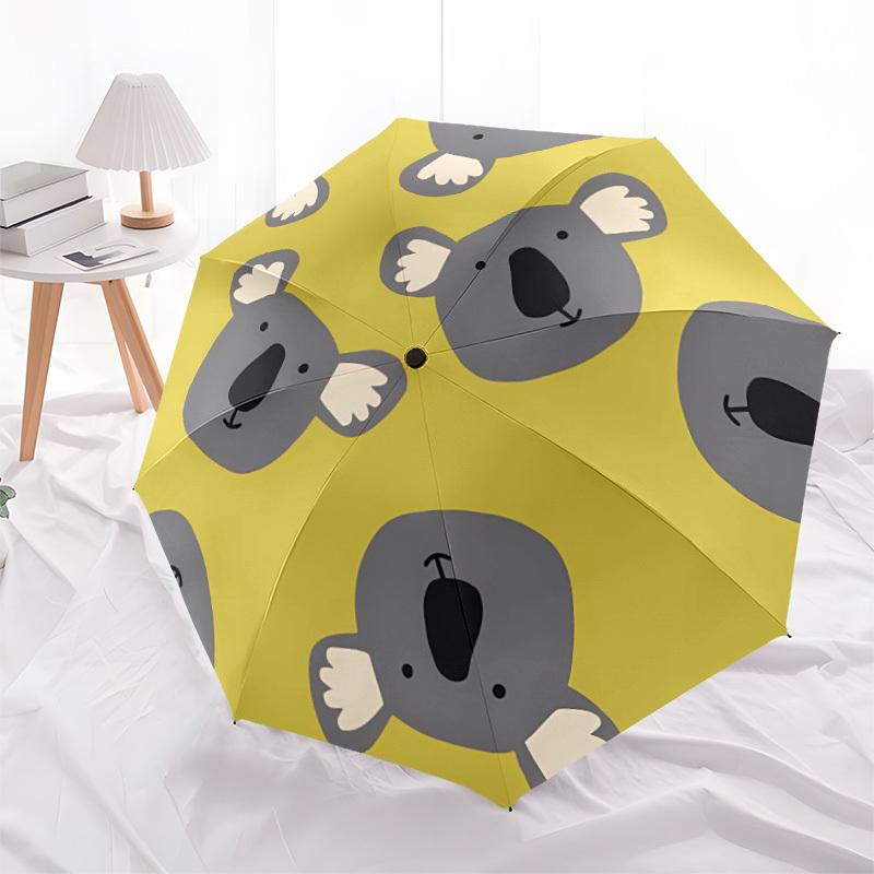 1pc Koala Print Automatic Folding Umbrella, Portable & Foldable Design with 8 Ribs, Casual Outdoor Accessory Halloween and Christmas gifts y