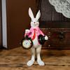 Easter Bunny Clock Decor Resin Rabbit Figurine with Top Hat And Pocket Watch Spring Vintage Bunny Statue for Desk Shelf Home Decor