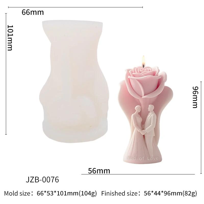 

Rose Couple Silicone Mold for Wedding Valentine s Day DIY Aromatherapy Soap Candle Gypsum Epoxy Resin Craft Silicone Mold