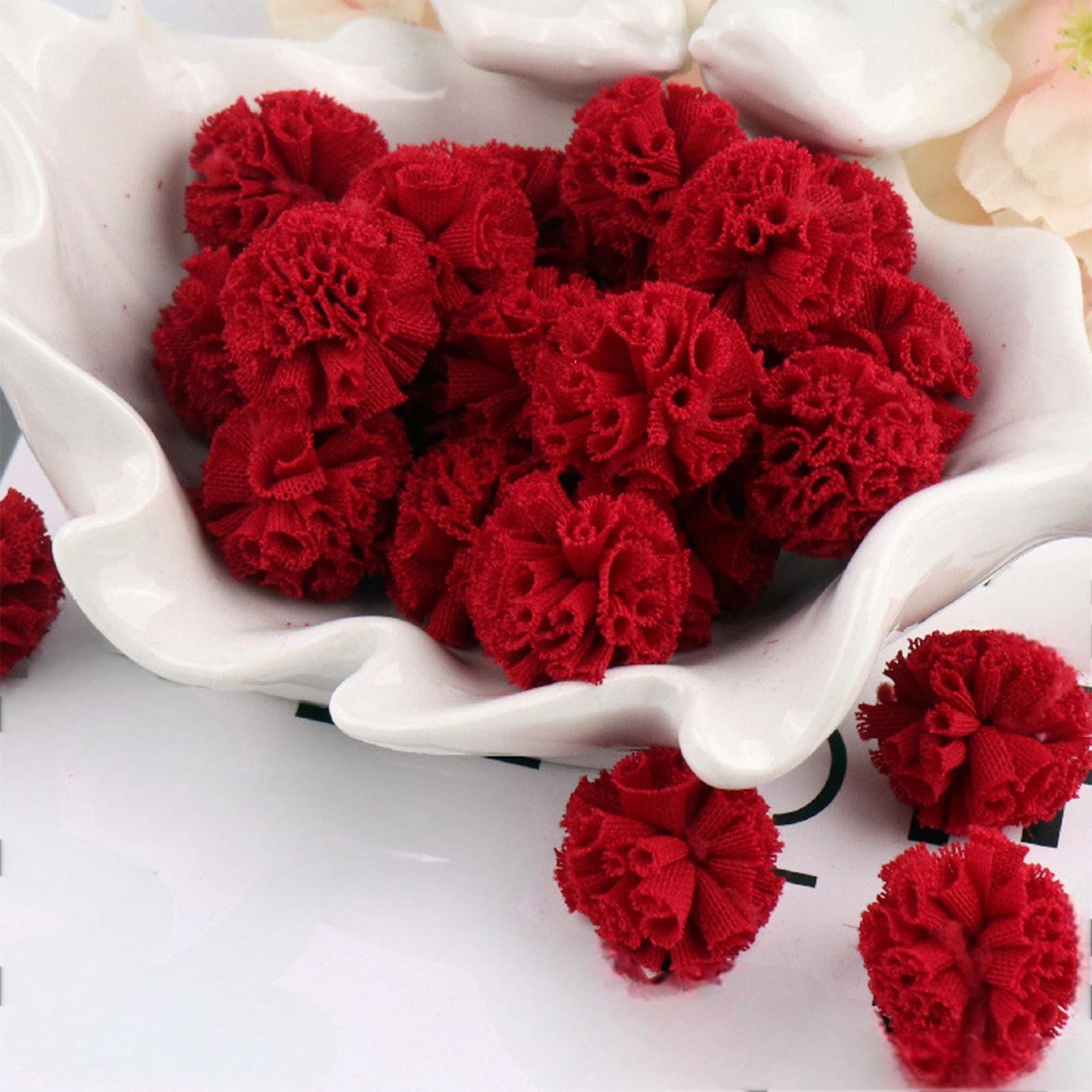 

20 шт. 25 мм двухцветный эластичный сетчатый шифоновый шар для самостоятельной сборки детской одежды, шапок, обуви, заплаток, ручной работы, детского головного убора, банта, декора One Size красный