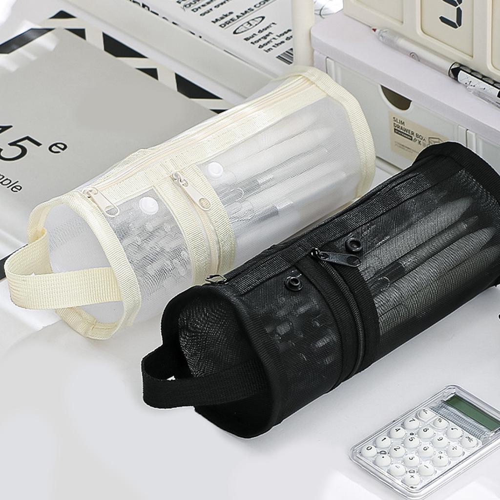 Minimalist cylindrical creative pencil case, creative handheld stationery storage bag, portable school supplies, DIY stationery