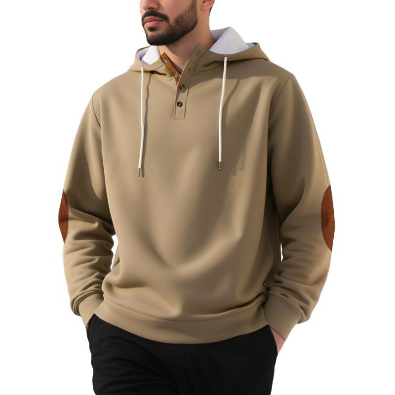 Casual Long Sleeve Hooded Pullover Solid Thick Men S Sweatshirt