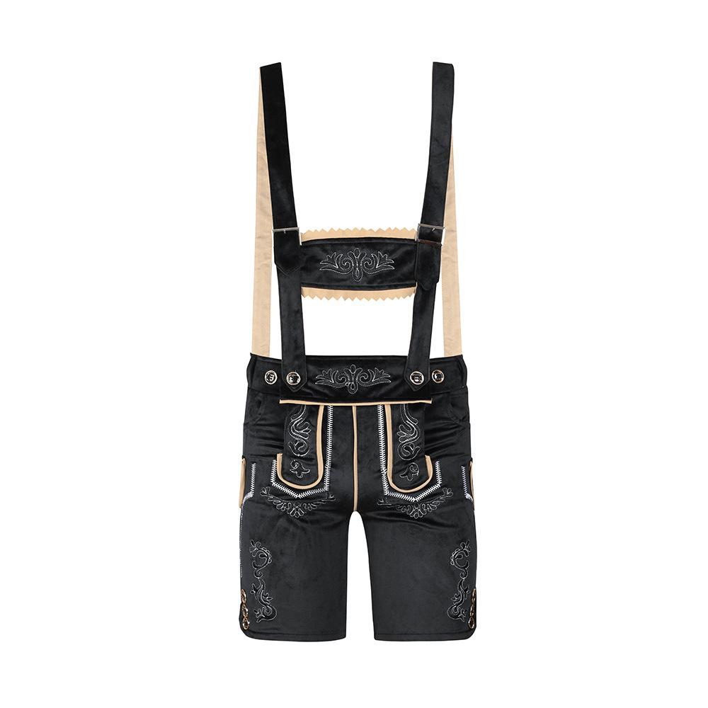 Mens Plaid Shirt Embroidered Bib Pants Munich Oktoberfest Halloween Cosplay Party Costume