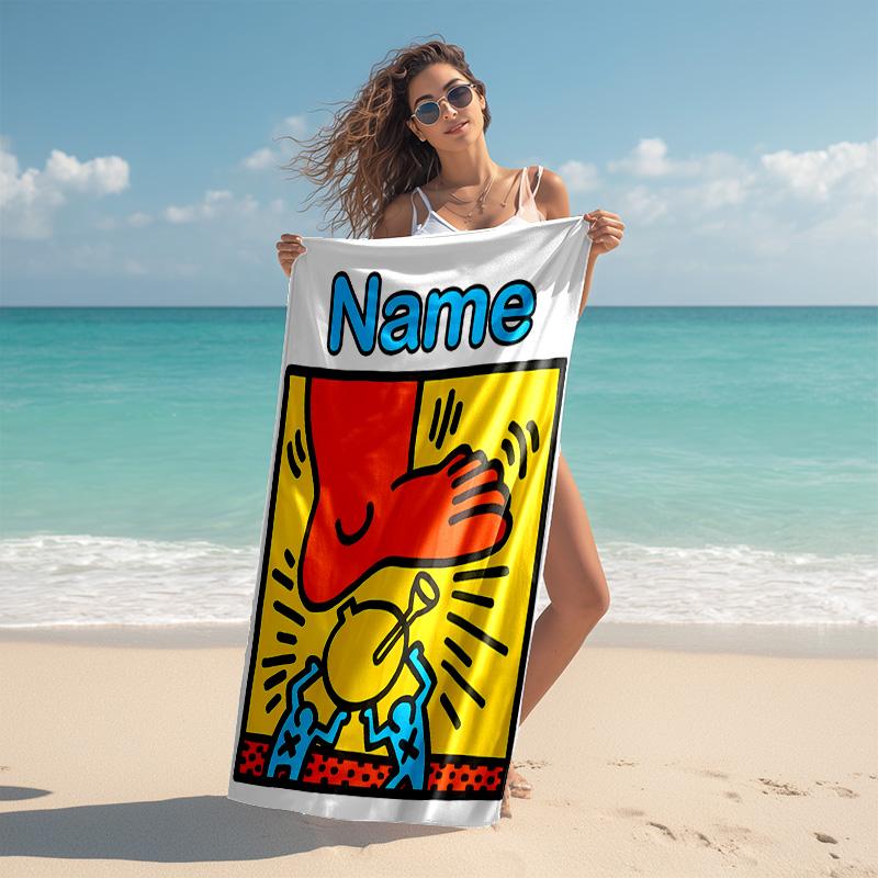 Personalized customized proof beach towel with Untitled Dance pattern - soft, absorbent,quick-drying,perfect swimming,camping&bathing