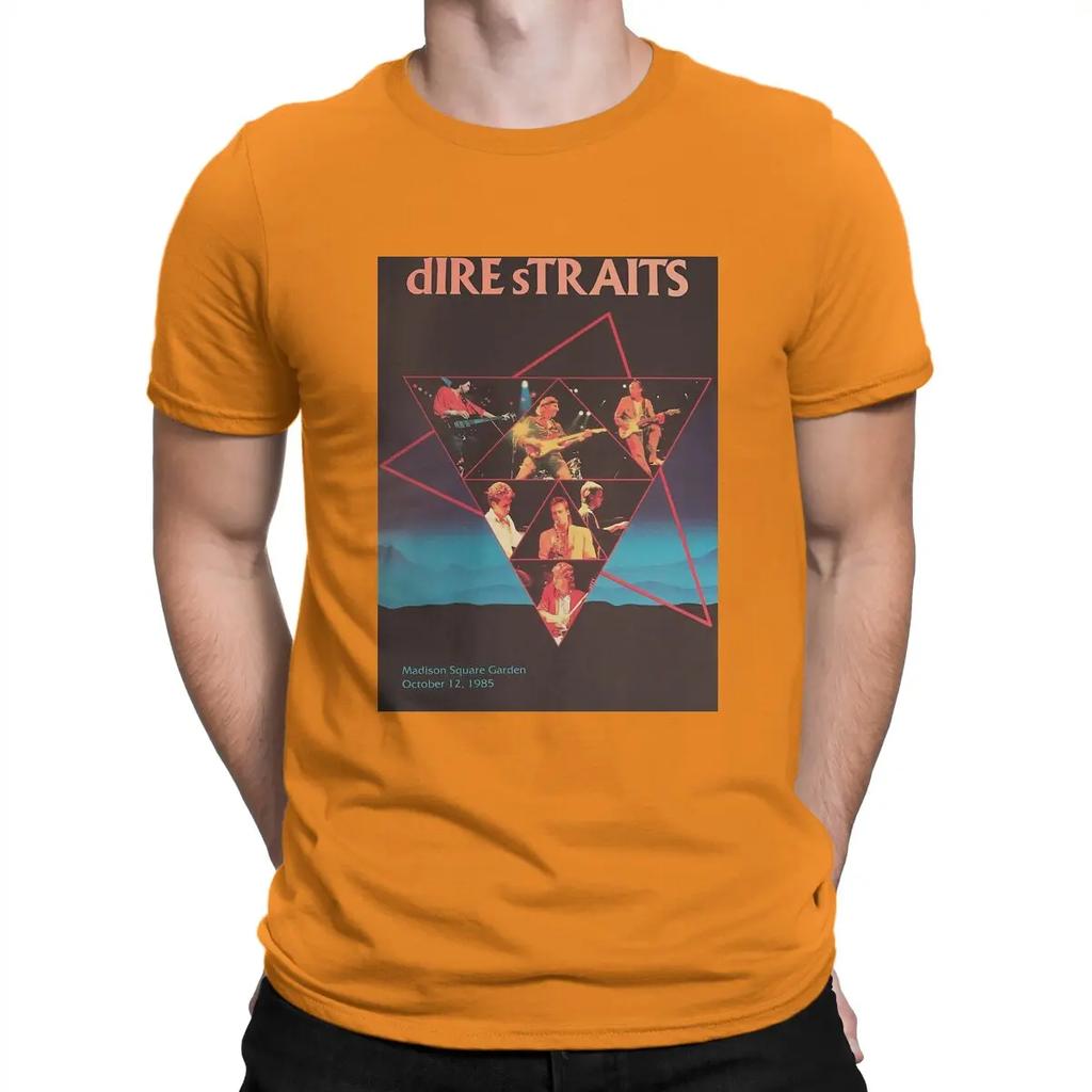 Dire Straits Newest TShirt for Men 1970s British Rock Band Round Neck Pure Cotton T Shirt Personalize Birthday Gifts OutdoorWear