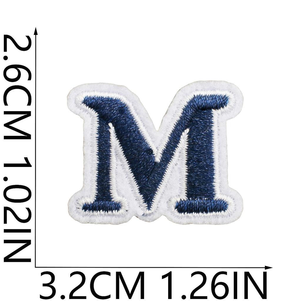 Mini Pegatina de Tela Bordada con Alfabeto Inglés Tamaño Pequeño DIY para Bolso Cambiante Parche Decorativo Pegatina Etiqueta Bordada por Computadora Número