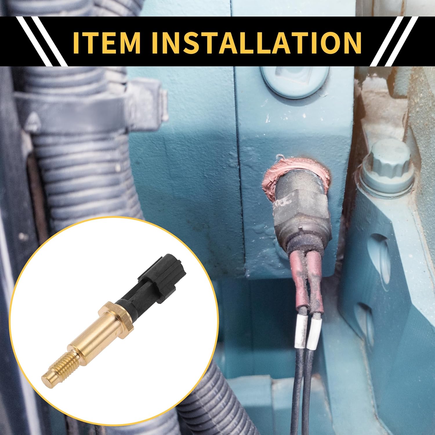 Coolant Temperature Sensor for Ford Fusion 2006-2015 Water Temperature Temp Sender Sending Unit Sensor No.8S4Z6G004A Gold Tone