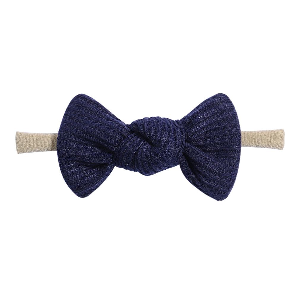 Tie Children'S Bow Headband Solid Color Knitted Waffle Baby Baby Headband Hair Accessories 2526