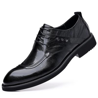Herren Spitzschuhe aus Leder Minimalistischer Gentleman-Stil Hochzeit Outdoor-Party Freizeit Business Büro Herren Klassischer Schwarzer Schuh