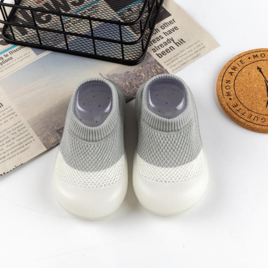 Lauflernschuhe für Babys, Socken-Krabbelschuhe mit weicher Sohle, Atmungsaktive Hausschuhe