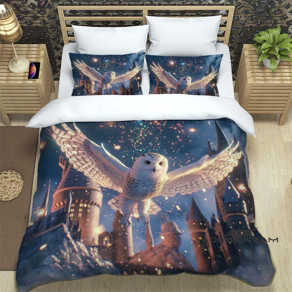 Cute Cartoon Owl Bedding Set (Duvet Cover & Pillowcases) — Perfect for Boys' and Girls' BedroomsCustomizable