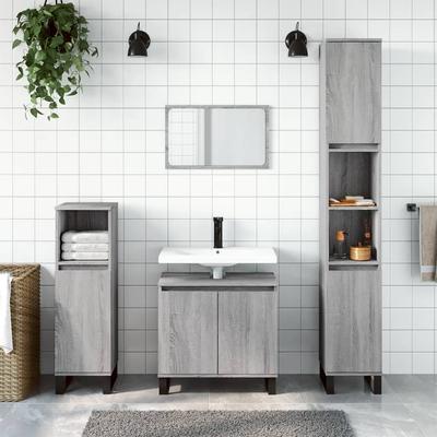 vidaXL Badschrank Grau Sonoma 30x30x190 Cm Holzwerkstoff