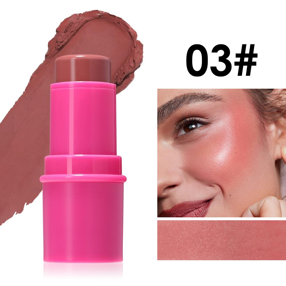 Julystar Makeup Stick, Contour Highlighter Blush Stick for Face, Shimmer High Light Stick, Creamy Natural Face Shaping Contour Brightening Blush Stick