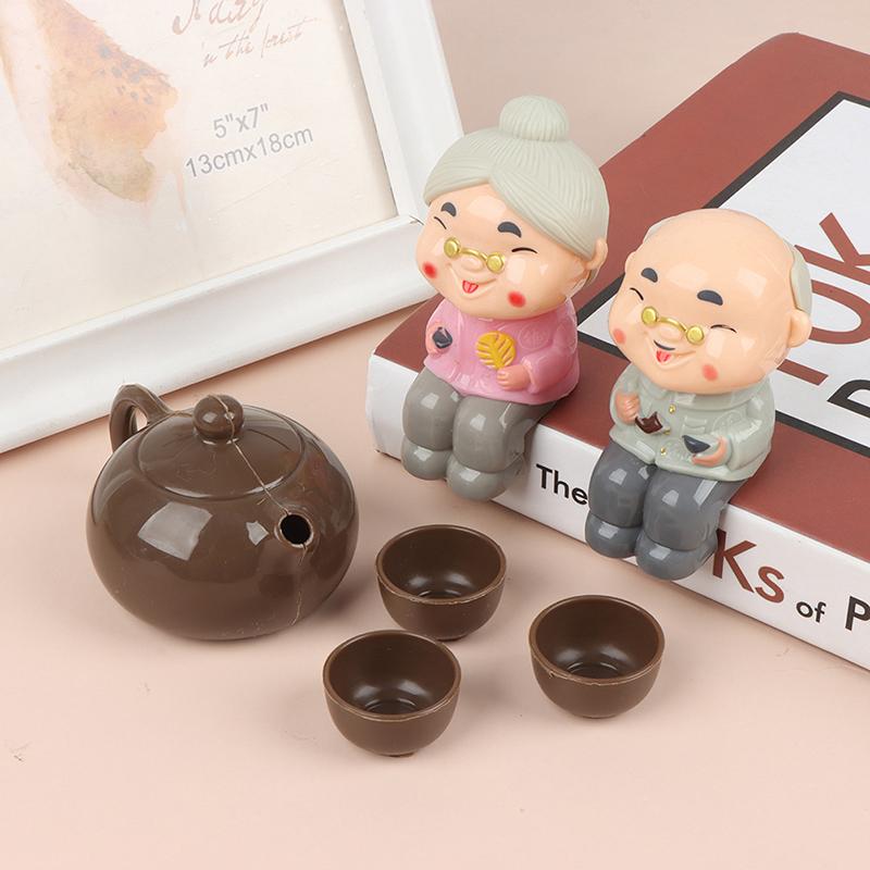 Dollhouse Creative Scene Decoration Elder Small Teapot Teacup Master Chair Model