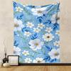 Blue Floral Pattern with White Daisies - Patterned Tapestry for Bedroom and Living Room Home Decor