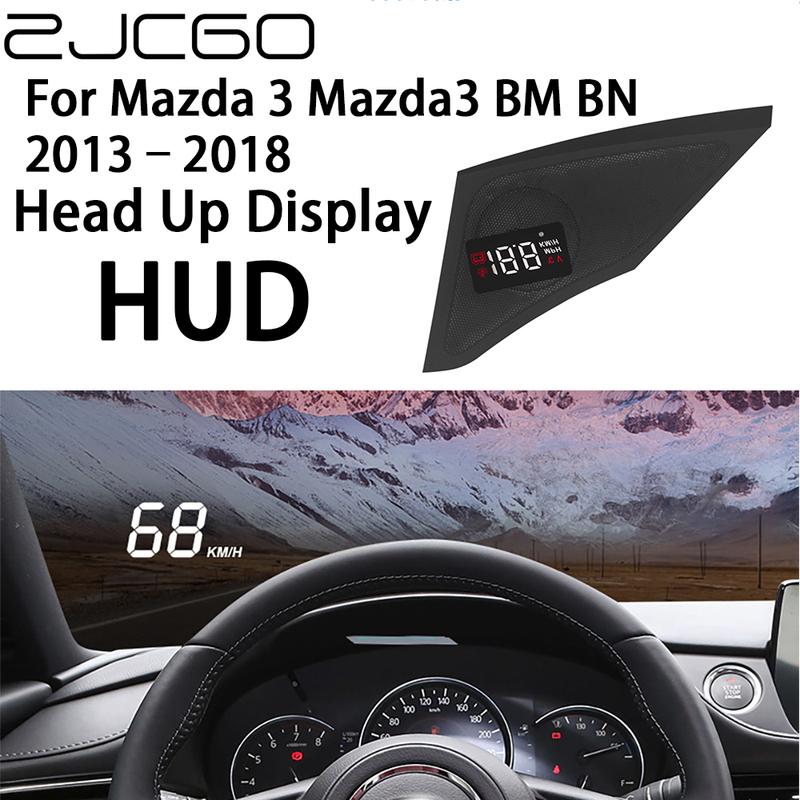 ZJCGO Auto HUD Display Car Projector Alarm Head Up Display Speedometer Windshield for Mazda 3 Mazda3 BM BN 2013~2018