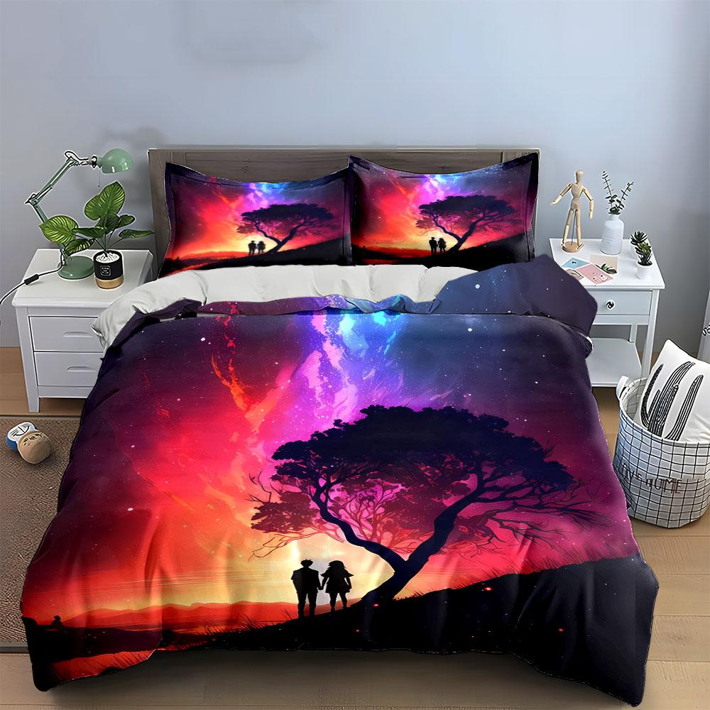 Romantic Sunset Art Set Soft Comfortable Duvet Cover Bedding Set Included 1*Duvet Cover & 2*Pillowcases, Gift