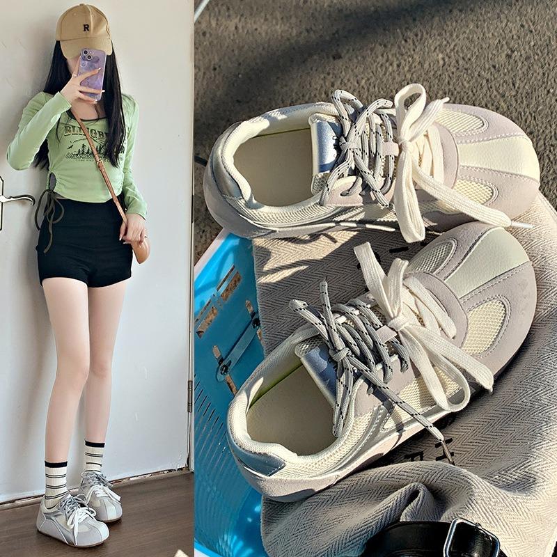 Niche Retro Yellow Women's Spring New Flat Bottom Inner Heightening Board Shoes Sports