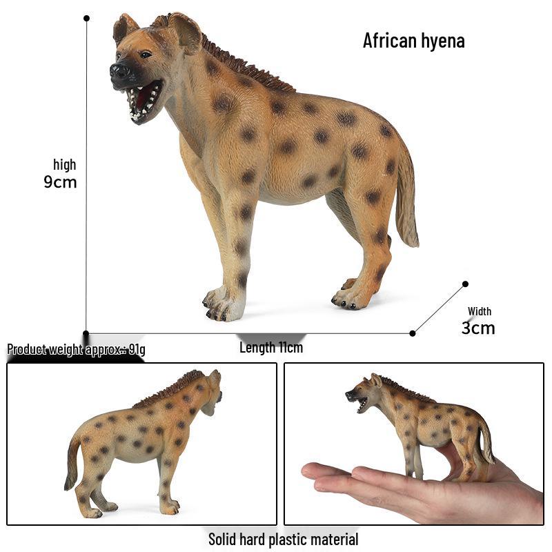 Wild Safari Animal Figurines: Giraffe, Elephant, Rhinoceros, Brown Bear, Tiger, Lion, Leopard, Hippopotamus - Solid Cognitive Toys