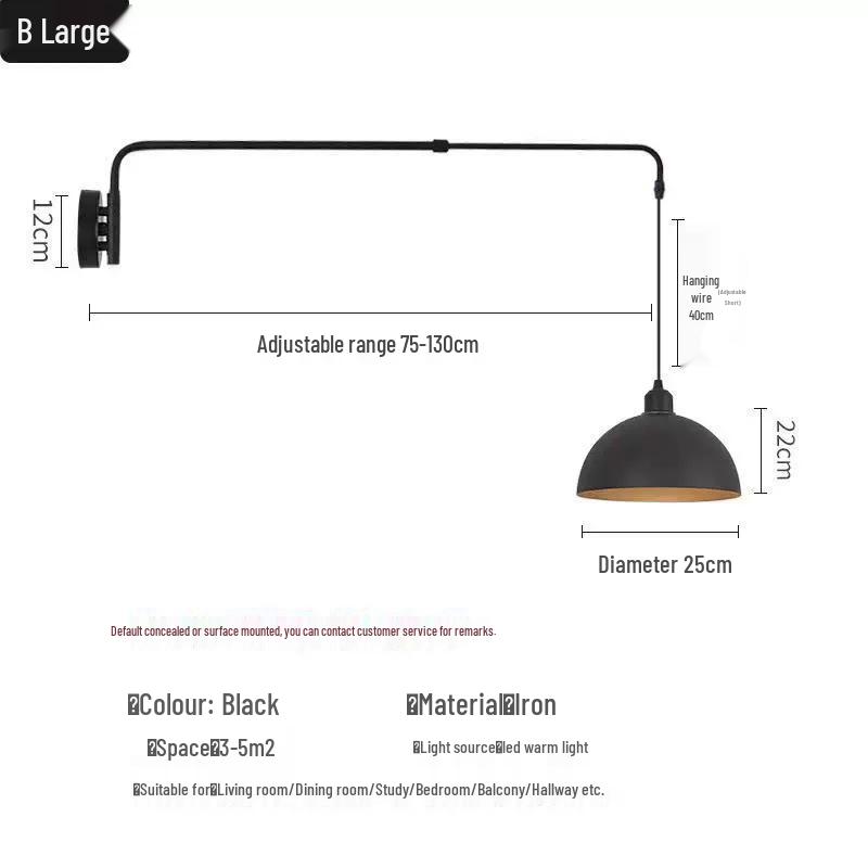 

Настенный телескопический светильник середины века с поворотным кронштейном для гостиной или ресторана Without Bulb