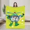 R-Robocars P-Polis Flannel Blanket Helly Awesome Throw Blanket For Bed Sofa Couch 150*125Cm Bedspreads,