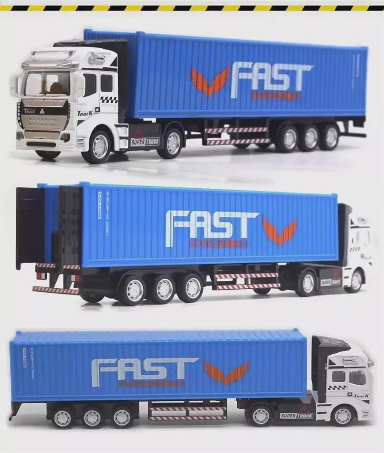 Grenzüberschreitendes Legierungs-Großes Baustellenfahrzeug Transport-LKW Sattelzugmaschine Modell Spielzeug für Jungen mit englischer Verpackung