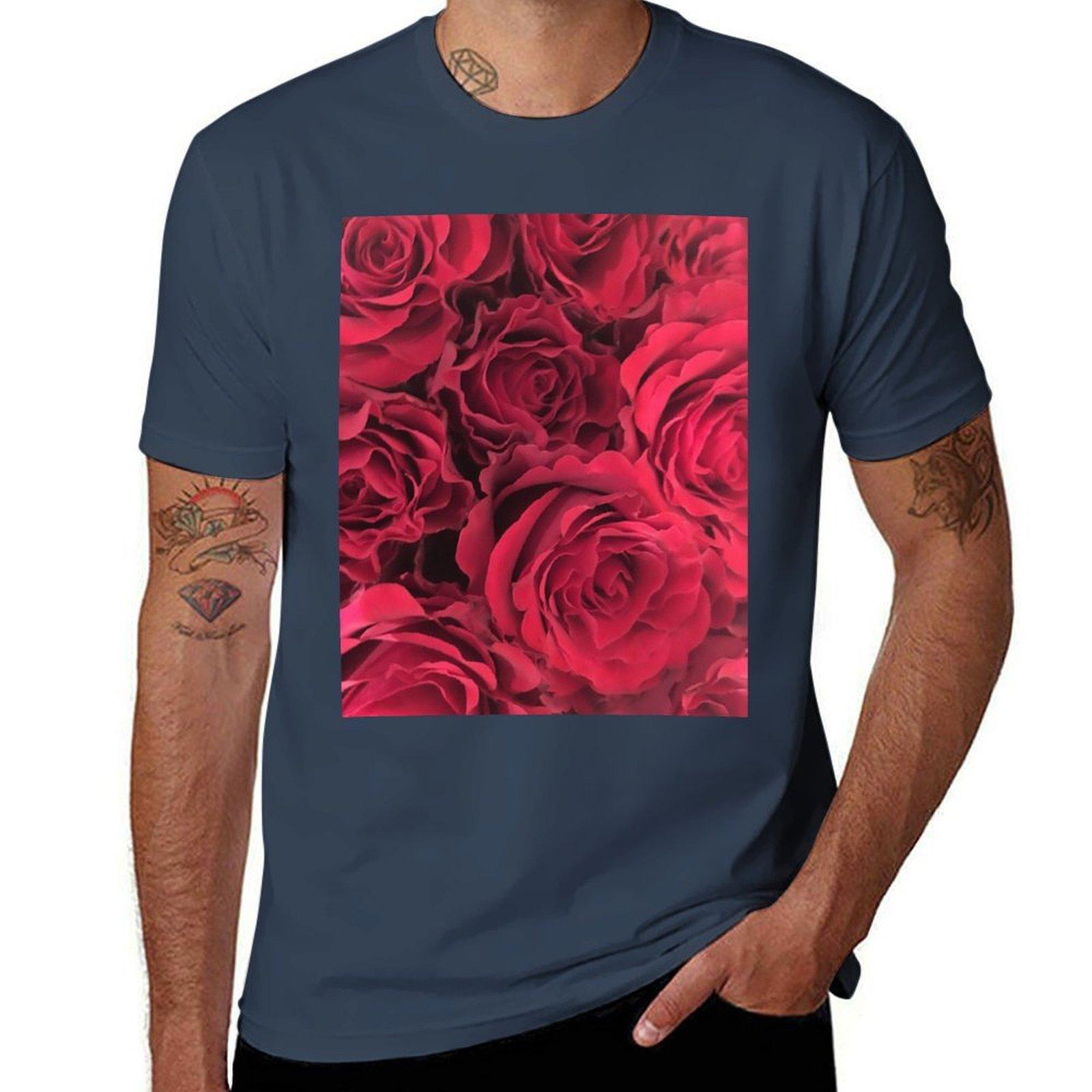 Roses Are Red Tshirt Work Basic Short Sleeve Top S