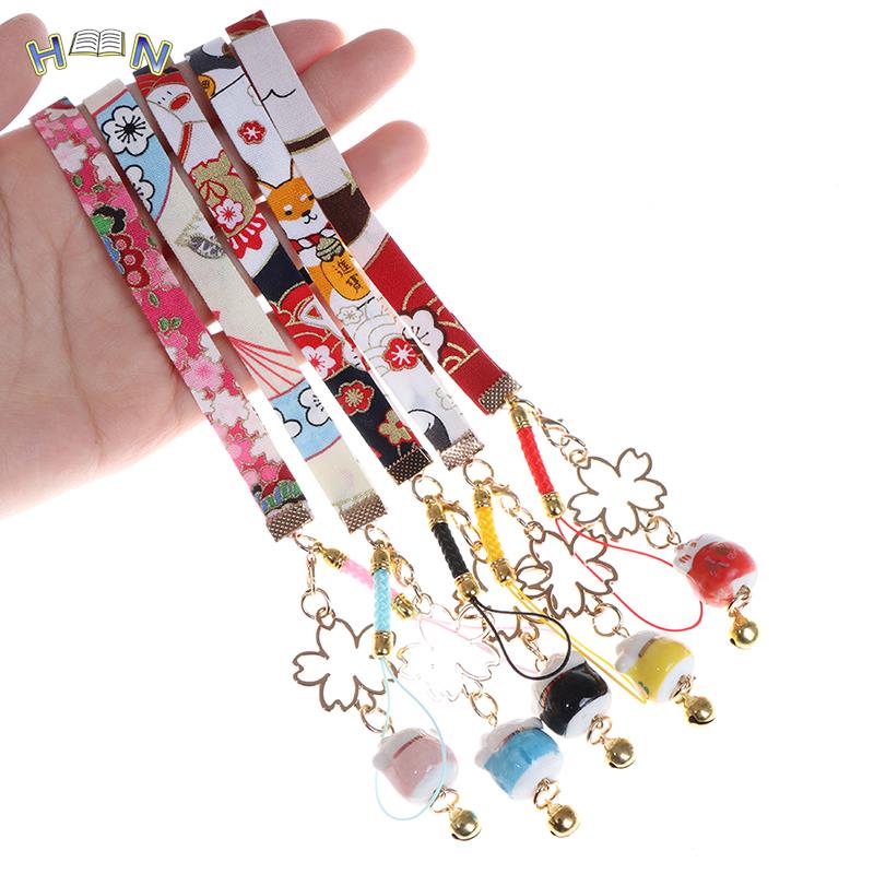 1pcs Phone Strap Lanyards Daisy Flower Cat Bell Mobile Phone Hang Rope Charm Decor