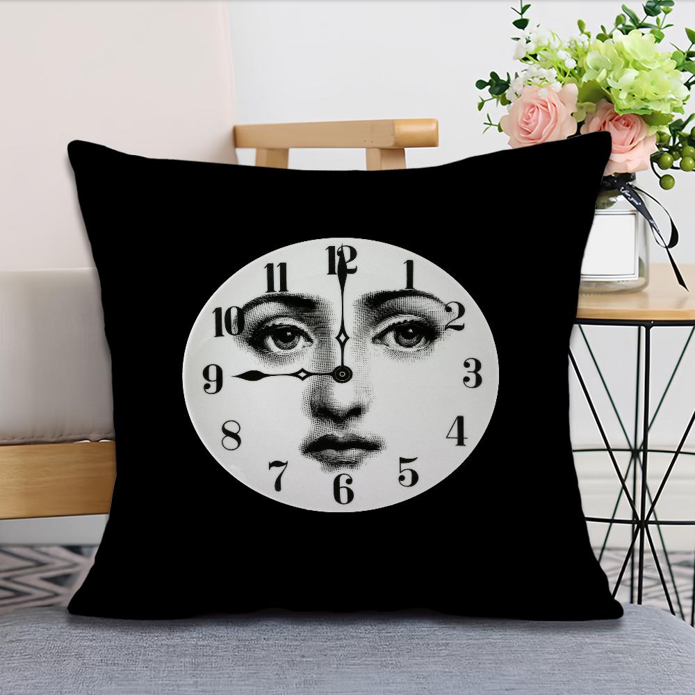 Art P-Piero Fornasetti Funny Girl Cushion Cover Pillow Case Square Cushion Room Bedroom Headboard Sofa Living Backrest Nap Time