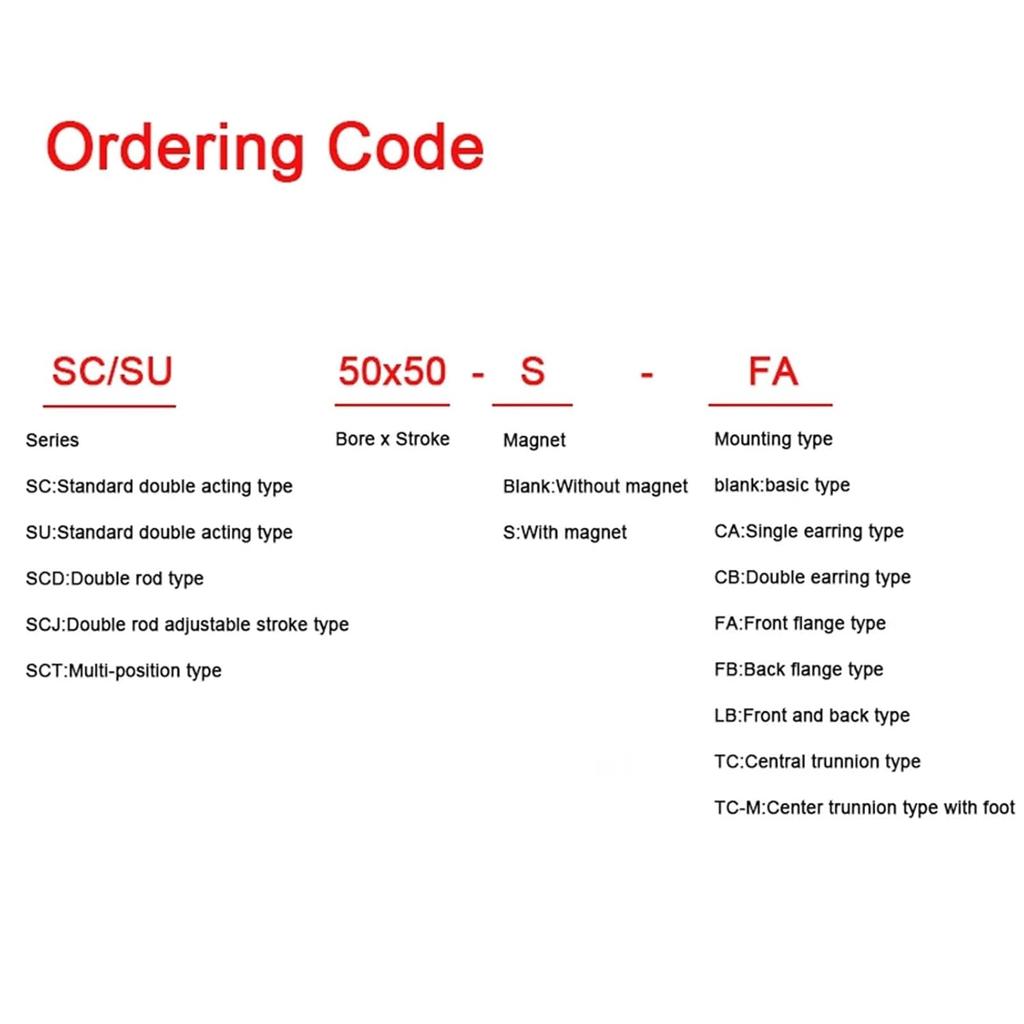 Air Pneumatics SU32/40/50/63 Type Pneumotester for Cylinder Pistons Double Acting Without Magnetic Pneumatic Cylinder 1Pcs(Stroke 125mm,SU32 (Bore