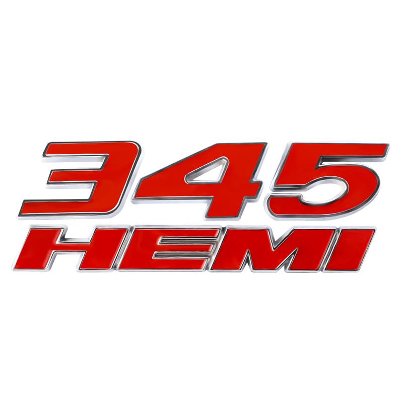 1 Stück 3D Metallaufkleber Auto Kofferraum 345 392 HEMI Emblem Plakette Für Dodge Challenger Ram Charger Caliber Journey Caravan Chrysler Dart