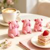 3 Stück 3D-Druck Rosa Schweinefigur Cartoon-Ferkelfigur Lustige Schweinestatue Schlafzimmerdekoration