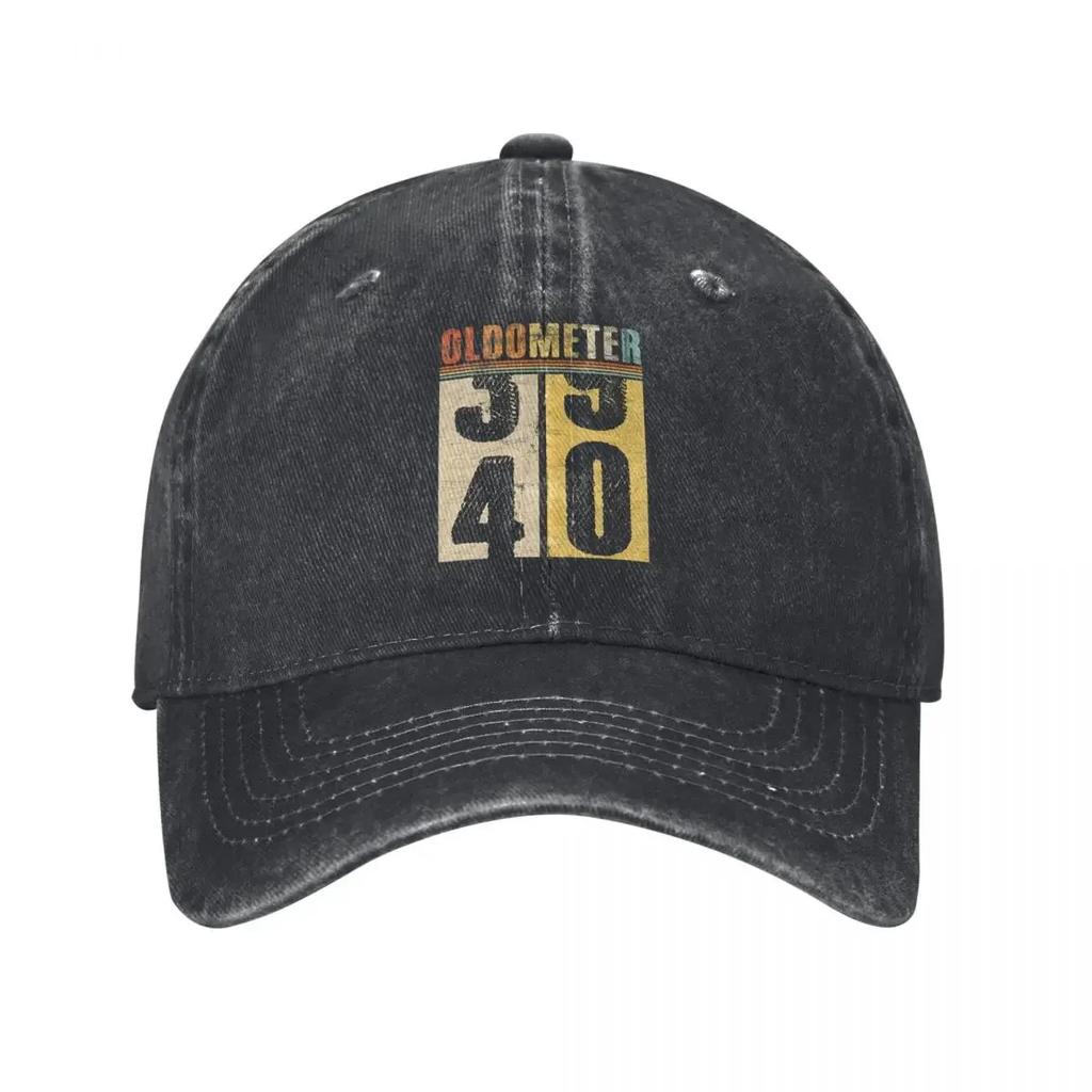 40th Birthday Oldometer 40 Distressed Style demin Trucker Hat Durable for All Seasons Cap Female Womens Baseball Cap