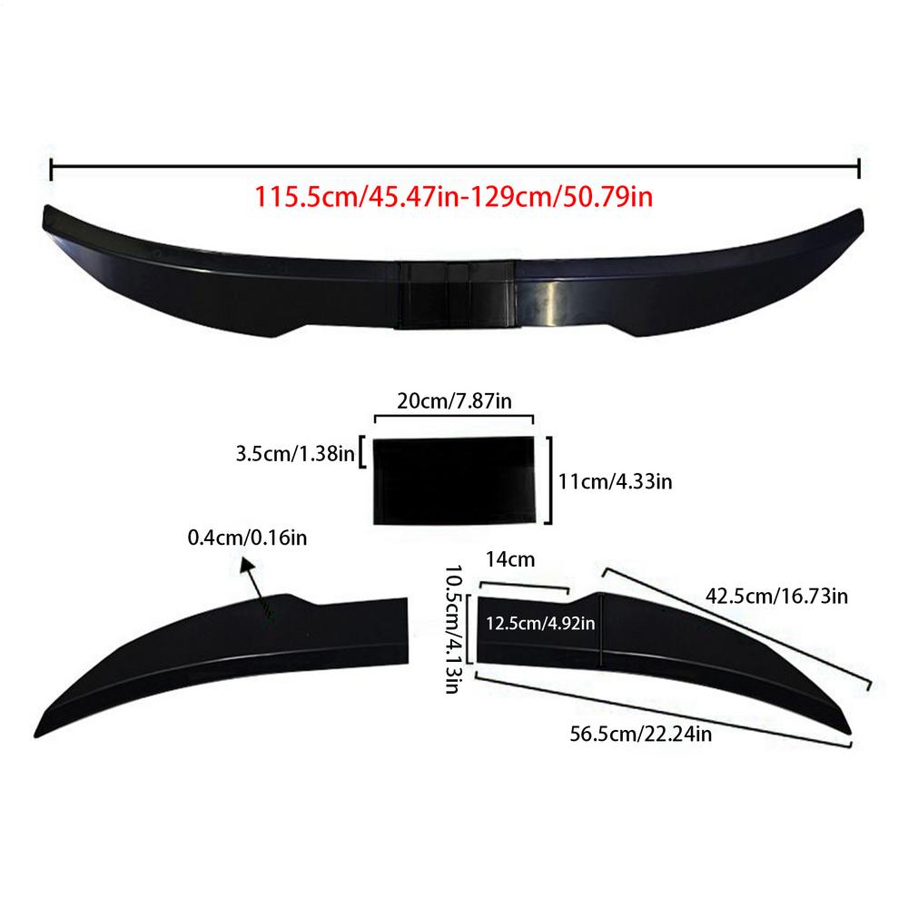 Rear Wing Spoiler Adjustable Roof Rear Spoiler Trunk Lip Lightweight Exterior Accessories For Driving Shows Enthusiasts Daily
