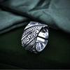 Adjustable Open Ring Men Women Vintage Floral Geometric Design Copper Statement Minimalist Fashion Jewelry