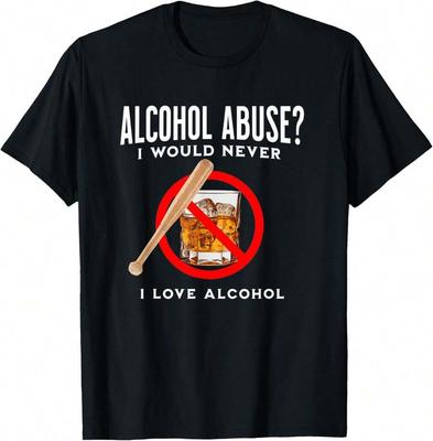 Abusador de Alcohol| Diseño Divertido de Bebida, Gráfico de Humor para Adultos Camiseta Unisex