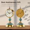 Luxury European Vintage Table Clock Large 38cm Silent Non-Ticking Metal Ceramic Desk Clock for Living Room Mantel Office Decro