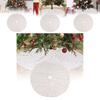 Elegant Shimmering Silver Sequin Christmas Tree Skirt 116cm For Festive Celebrations