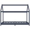 Kids  Bed Frame Grey Solid Pine Wood 70 X 140 Cm